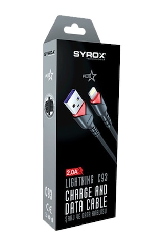 Syrox C93 Lıghtnıng Sarj Kablosu 2.0a Plus