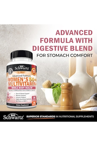 Bioschwartz Daily Multivitamin For Women Vitamin Memory Support Stress Reduction & Healthy Immune Response 60 Caps