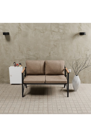 Mb Garden Furnıture Simetri Model, Balkon, Bahçe, Cafe, Metal Koltuk Takımı, Bahçe Takımı , Çay Seti, İkili Süngerli Cappuccino