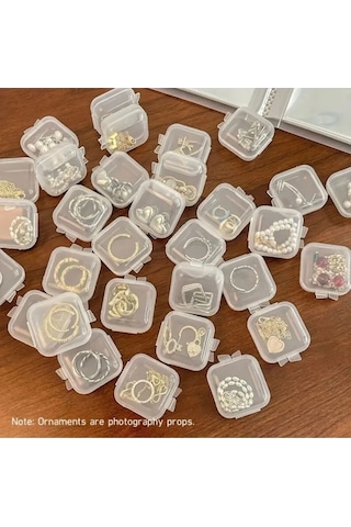 10 Adet Mini Takı Kutusu Şeffaf Düzenli Kolyeler Küpeler Takı Saklama Depolama Plastik 24 X 18 Turun Diğer