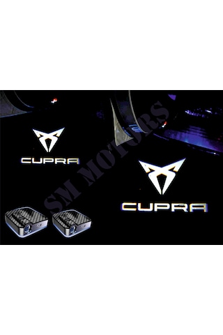 Cupra Araçlar Için Pilli Yapıştırmalı Kapı Altı Led Logo