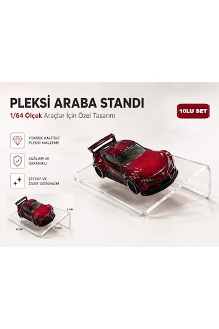 1/64 Diecast Araç Sergileme Standı Şeffaf Pleksi Rampası Hotwhe Elsuymlu Matchbox Uyumlu