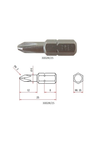 vessel 489003 Ph2x25 MM Yıldız Bits Uç vessel 489003 Ph2x25 MM Yıldız Bits Uç