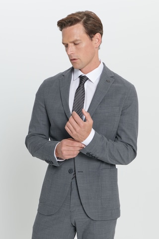 Altınyıldız Collectıon Erkek Grı Slim Fit Dar Kesim Mono Yaka Yünlü Takım Elbise Gri