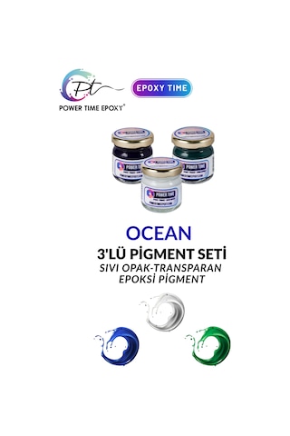 3'lü Opak Transparan Sıvı Pigment Boya Seti Epoksi Için Ocean / 3 Adet Epoksi Boyası/ Deniz