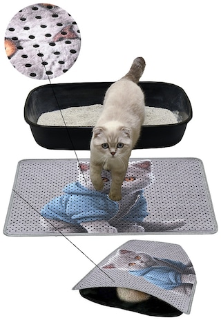 Kedi Kumu Paspası Kedi Tuvaleti Paspası Dijital Baskılı