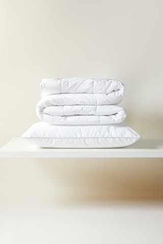 Ocean Home Textile Pamuk Saten Biyeli Mikrojel Tek Kişilik Yastık Yorgan Seti 1 Adet 155 X 215 / 1 Adet 50 X 70 Cm Beyaz