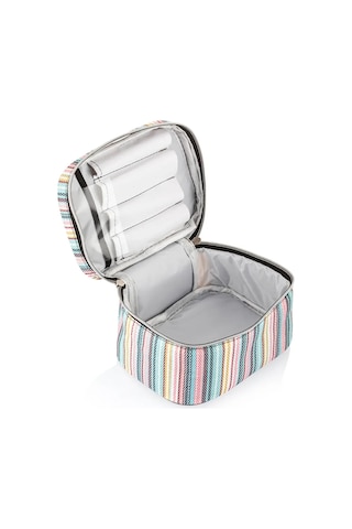 Ns Reliable Çizgili Seyahat Makyaj Çantası