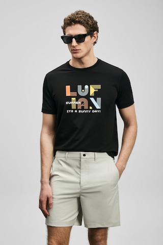 Lufian Sunny Modern Grafik T- Shirt Siyah Siyah 111020291100100