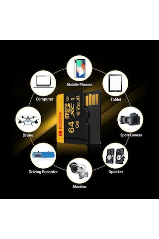 Novahub Kodak Micro Sd Kart 32gb-256gb Sınıf 10 U3 4k Yüksek Hızlı Depolama