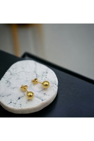 Çelik 7 Mm Düz Top Küpe 001