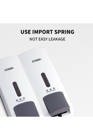 Dancemonkey 300ml 2 Duvar Tipi Abs El Sabunu Dispenser Şeffaf Pencere, Kilitli Giriş Tasarımı Ban Beyaz Beyaz