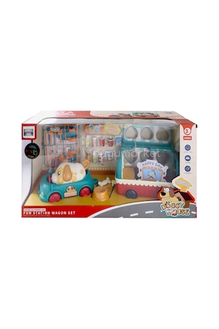 Sesli Sevimli Köpek Ve Eğlenceli Vagon Set - Sarı