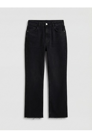 Lcw Jeans Siyah Yüksek Bel Crop Flare Kadın Jean Pantolon