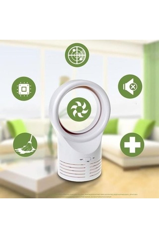 Mini Taşınabilir Masaüstü Bıçaksız Fan Sevimli Hayran Yaprak Soğutucu Soğutma Fanı Ofis Çalışması Için Fanlar 6361 Beyaz