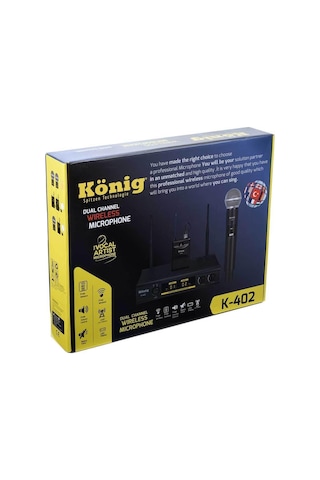 König K-402 El+Yaka Iki Kanal Uhf Telsiz Mikrofon