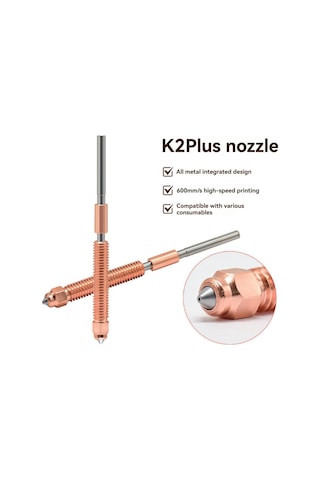 Sointeresting Creality K2 Plus Nozul Hızlı Değiştirme Nozul Takımı Sertleştirilmiş Çelik Tüm Metal Tasarım Creality K2 Plus 3d Yazıcı İçin 0,4 Mm