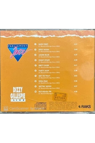 Plak Değildir Cd Dir Cd Dizzy Gillespie Live Jazz Cd