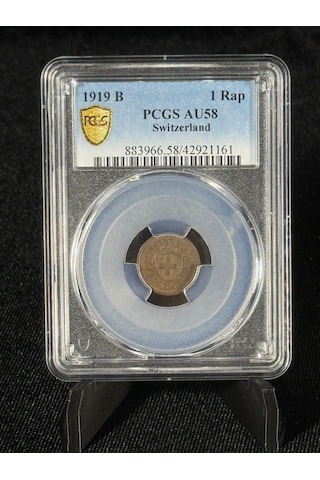 Pcgs Au58 1919 B İsviçre 1rap Sertifikalı Nfc Çipli Özel Koleksiyon Parası