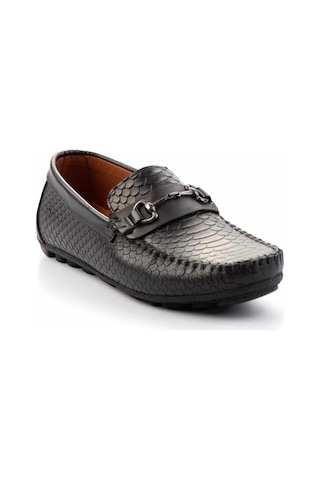 Bambi Siyah Leather Erkek Loafer Ayakkabı E01378000407 Siyah
