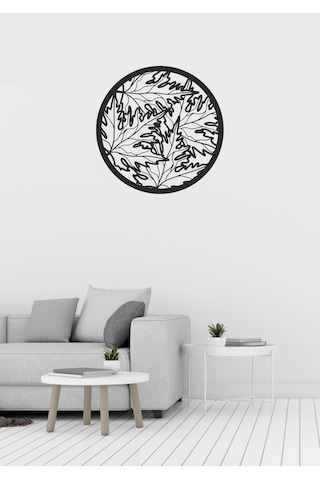Çınar Ağacı Yaprak Desenli Dekoratif Metal Duvar Süsü
