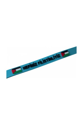 Filistinli "hepimiz Filistinliyiz" Mavi Kokolu Lastik Ayarlanılabilir El Bileklik A300074 Mavi