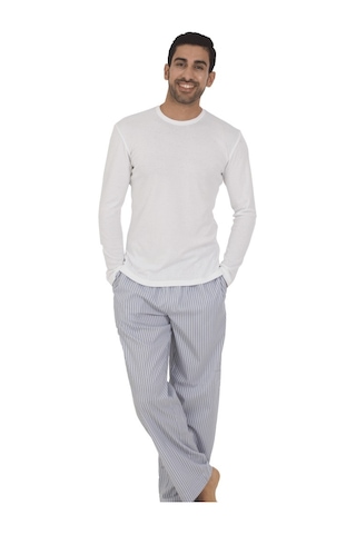 The Don Thedon Beyaz Renk Ribana Erkek Pijama Takımı (141299106)