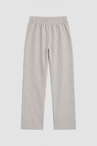 Markapia Erkek Çizgili %100 Pamuk Pijama Altı Ekru
