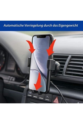 Wisdomselect Kablosuz Araç Şarj Cihazı, Cep Telefonu Şarj Cihazı, Cep Telefonu Tutucusu, Kablosuz Şarj Cihazı Siyah Vantuzlu Siyah 7wl8fb