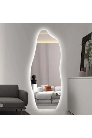 150x50 Led Işıklı Asimetrik Boy Aynası Beyaz