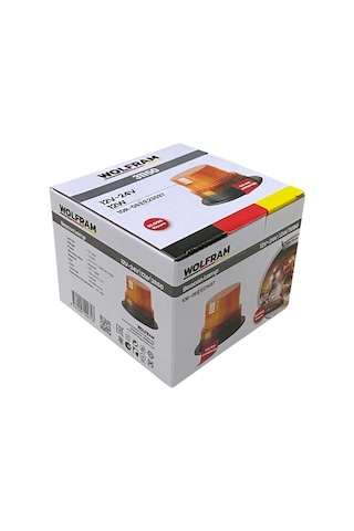 Wolfram 12v-24v Çakar Tepe Lamba 12 Ledli Mıknatıslı Kablolu Sarı 130 95 Mm E9