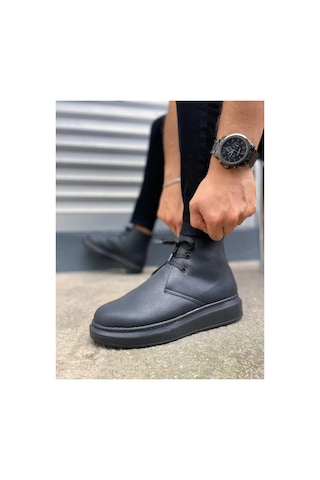 DMR Elegance Jy207 Oslo Bağcıklı Ortopedik Taban Cilt Erkek Spor Bot Cst Siyah