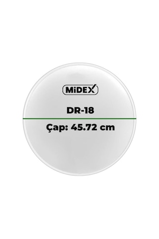 Midex Dr-18wh Beyaz Renk 18 İnç Bas Kick Bateri Davul Derisi Drumhead 18'' İnch 45.72 Cm