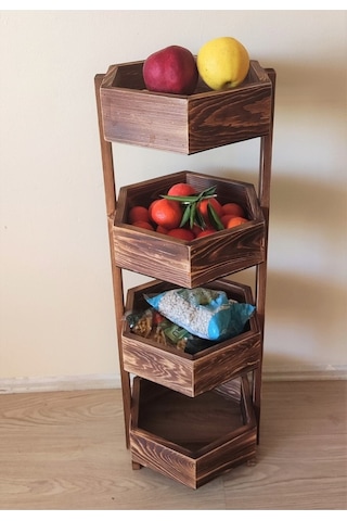 Ahşap Banyo Rafı Banyo Düzenleyici Havluluk Çok Amaçlı Raf Mutfak Rafı Organizer Raf Ahşap Sebzelik Kahverengi