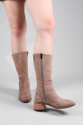 Faye Süet Yarım Çizme Vizon-8553 Vizon