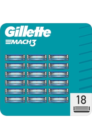 Gillette Mach3 Yedek Tıraş Bıçağı 18 Adet Karton Paket