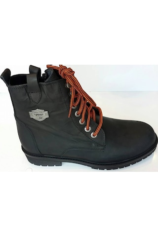 Jump 16505 A Siyah Fermuarlı Hakiki Deri Motor Bot Siyah