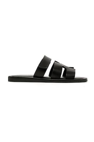 The Sandals Factory Black Sandalet Erkek M7897 The Sandals Factory Leather Upper Sandals Black