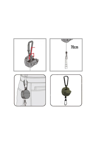Daiichiseiko Carabiner Reel Micro Case F Green