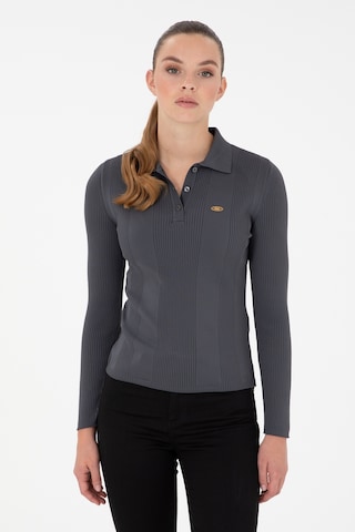 U.S. Polo Assn. Kadın Antrasit Polo Yaka Kazak 50297087-VR006