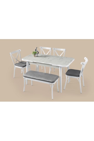 İkon Banklı Mdf Mutfak Masa Sandalye Takımı 70x110