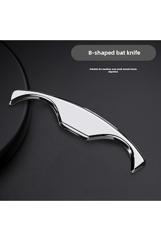 Springsun Stainless Steel Fasciia Bıçak Seti 5 Parça - Kas Gerginliği Serbestleştirme, Vücut Masajı, Fitness Ve Sağlık Gereci Yarasa Tipi B, Kadife Çanta İle Diğer