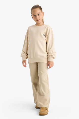 Defacto Kız Çocuk Oversize Geniş Kalıp Bisiklet Yaka Baskılı Sweatshirt E6755a825auer230 Ekru