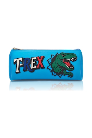 T-rex Tasarımlı Pvc Kalem Kutusu Dayanıklı Silikon Yapı, Çocuklar İçin Şık Ve Kullanışlı Saklama Kutusu, Çevre Dostu Ve Uzun Ömürlü Mavi