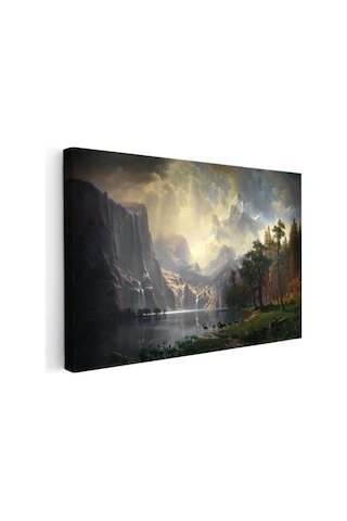 Kanvas Tablo Albert Bierstadt Yosemite Vadisi Şelale Ve Göl Işık Ressam Tablosu Ev Ofis Dekoru 1