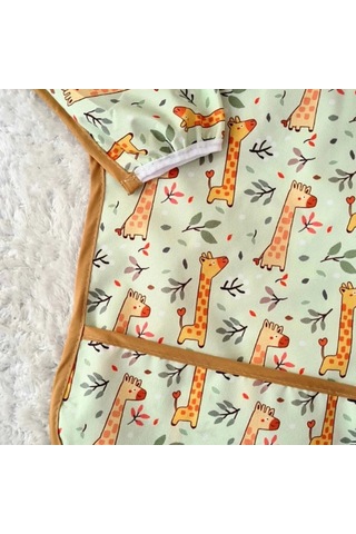 Candar Forest Desenli Sıvı Geçirmez Unisex Aktivite Ve Mama Önlüğü 6-24 Ay Standart Çok Renkli