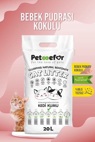 Petefor Bebek Pudralı Kedi Kumu 20 L