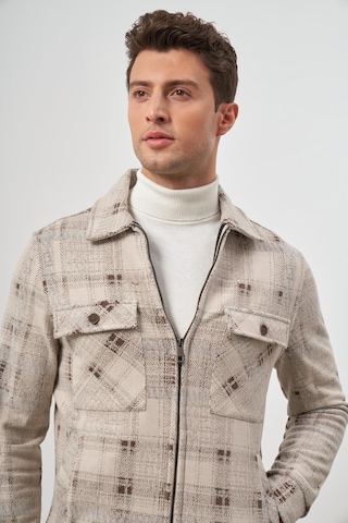 İmza Taba Örme Bebe Yaka Kendinden Desenli Yırtmaçsız Astarsız Slim Fit Classic Mont 1007245157 Taba