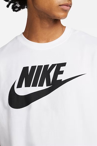 Nike Sportswear Futura Swoosh Logo Tee T Shirt Unisex Baskılı Tişört Beyaz Beyaz