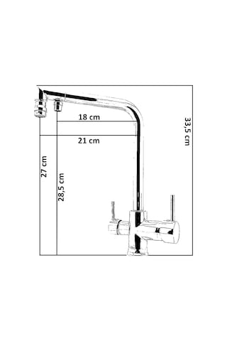 Opak 030004 3 Yollu Kuğu Le Borulu Köşeli Evye Bataryası Krom